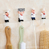 Cute Cartoon Chef Wall Hook Key Holder Multi-function Hooks for Hanging Adhesive Hook Art Luxury Wall Decoration