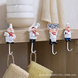 Cute Cartoon Chef Wall Hook Key Holder Multi-function Hooks for Hanging Adhesive Hook Art Luxury Wall Decoration