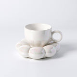 Nordic Macaron Porcelain Coffee Cup and Saucer Set Hot New Sunflower Design for Back to School Tea or Coffee