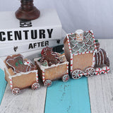 Gingerbread Train Christmas Figurine & Toy Resin Crafts Window Decoration for Home Living Room Table Christmas Gift