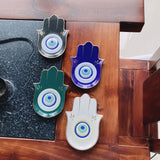 Nordic Buddhist Hand Tray Ceramic Single Evil Eyes Hand Design Jewelry Tray Home Decoration