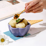 Creative Dessert Bowl Tableware Lovely Girl Heart Ceramic Handle Bowl Household Ice Cream Cup Fruit Bowl