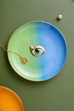 Europe Ceramic Jewelry Dish Cute Eye Plates Decoration Crafts for Home Trinket Small Ring Display Tray