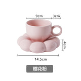 Nordic Macaron Porcelain Coffee Cup and Saucer Set Hot New Sunflower Design for Back to School Tea or Coffee