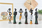 3pcs/Set Home Decor Living Room Modern African Girl Set Statue Resin Ornaments for Creative Crafts Gift