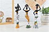 3pcs/Set Home Decor Living Room Modern African Girl Set Statue Resin Ornaments for Creative Crafts Gift