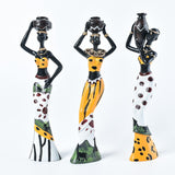3pcs/Set Home Decor Living Room Modern African Girl Set Statue Resin Ornaments for Creative Crafts Gift