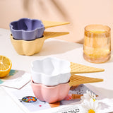 Creative Dessert Bowl Tableware Lovely Girl Heart Ceramic Handle Bowl Household Ice Cream Cup Fruit Bowl