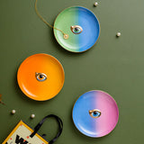 Europe Ceramic Jewelry Dish Cute Eye Plates Decoration Crafts for Home Trinket Small Ring Display Tray