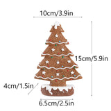 Custom-Size New Gingerbread Christmas Tree Model Resin Crafts Ornaments for Home Desktop Decorations Cute Doll Shape