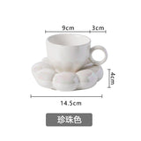 Nordic Macaron Porcelain Coffee Cup and Saucer Set Hot New Sunflower Design for Back to School Tea or Coffee