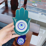 Nordic Buddhist Hand Tray Ceramic Single Evil Eyes Hand Design Jewelry Tray Home Decoration