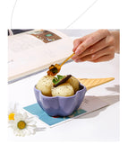 Creative Dessert Bowl Tableware Lovely Girl Heart Ceramic Handle Bowl Household Ice Cream Cup Fruit Bowl