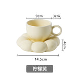 Nordic Macaron Porcelain Coffee Cup and Saucer Set Hot New Sunflower Design for Back to School Tea or Coffee