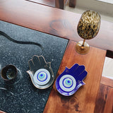 Nordic Buddhist Hand Tray Ceramic Single Evil Eyes Hand Design Jewelry Tray Home Decoration