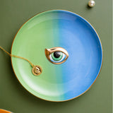 Europe Ceramic Jewelry Dish Cute Eye Plates Decoration Crafts for Home Trinket Small Ring Display Tray