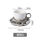 Nordic Macaron Porcelain Coffee Cup and Saucer Set Hot New Sunflower Design for Back to School Tea or Coffee