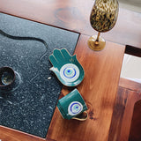 Nordic Buddhist Hand Tray Ceramic Single Evil Eyes Hand Design Jewelry Tray Home Decoration