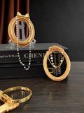 Gold Luxury Photo Frame Shooting Props Retro Ins European-style Relief Nail Art Earrings Display Frame Pose Ornaments