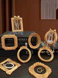 Gold Luxury Photo Frame Shooting Props Retro Ins European-style Relief Nail Art Earrings Display Frame Pose Ornaments