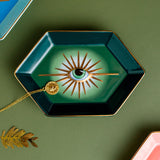 Europe Ceramic Jewelry Dish Cute Eye Plates Decoration Crafts for Home Trinket Small Ring Jewelry Display Tray Gold
