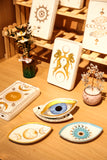 Spiritual Accessories Positive Energy Protection Evil Eye Plate Luxury Trinket Trays Table Decorations Jewelry Dish