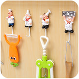 Cute Cartoon Chef Wall Hook Key Holder Multi-function Hooks for Hanging Adhesive Hook Art Luxury Wall Decoration