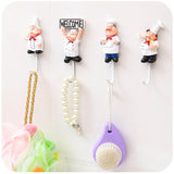 Cute Cartoon Chef Wall Hook Key Holder Multi-function Hooks for Hanging Adhesive Hook Art Luxury Wall Decoration