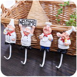 Cute Cartoon Chef Wall Hook Key Holder Multi-function Hooks for Hanging Adhesive Hook Art Luxury Wall Decoration