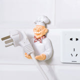 Wall Mounted Adhesive Cable Hook Hanger Bracket Organizer Power Cord Storage Rack Shelf Chef Design Toilet Razor Holder