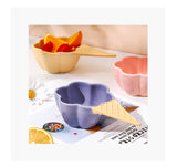 Creative Dessert Bowl Tableware Lovely Girl Heart Ceramic Handle Bowl Household Ice Cream Cup Fruit Bowl