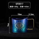 400ml Hand Eye Mugs and Gold Rim Ceramic Coffee Mug Teacup Water Cup Handmade Home Decor Creative Gifts