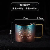 400ml Hand Eye Mugs and Gold Rim Ceramic Coffee Mug Teacup Water Cup Handmade Home Decor Creative Gifts