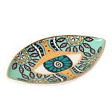 Creative Rich Design Ceramic Evil Eye Plate Luxury Trinket Trays Table Decorations Jewelry Dish for Home Decor.