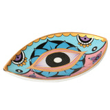 Creative Rich Design Ceramic Evil Eye Plate Luxury Trinket Trays Table Decorations Jewelry Dish for Home Decor.