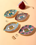 Creative Rich Design Ceramic Evil Eye Plate Luxury Trinket Trays Table Decorations Jewelry Dish for Home Decor.
