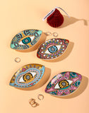 Creative Rich Design Ceramic Evil Eye Plate Luxury Trinket Trays Table Decorations Jewelry Dish for Home Decor.
