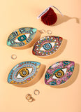 Creative Rich Design Ceramic Evil Eye Plate Luxury Trinket Trays Table Decorations Jewelry Dish for Home Decor.