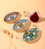 Creative Rich Design Ceramic Evil Eye Plate Luxury Trinket Trays Table Decorations Jewelry Dish for Home Decor.