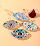 Creative Rich Design Ceramic Evil Eye Plate Luxury Trinket Trays Table Decorations Jewelry Dish for Home Decor.