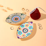 Creative Rich Design Ceramic Evil Eye Plate Luxury Trinket Trays Table Decorations Jewelry Dish for Home Decor.