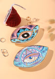 Creative Rich Design Ceramic Evil Eye Plate Luxury Trinket Trays Table Decorations Jewelry Dish for Home Decor.
