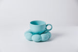 Nordic Macaron Porcelain Coffee Cup and Saucer Set Hot New Sunflower Design for Back to School Tea or Coffee
