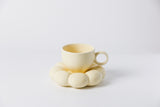Nordic Macaron Porcelain Coffee Cup and Saucer Set Hot New Sunflower Design for Back to School Tea or Coffee
