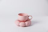 Nordic Macaron Porcelain Coffee Cup and Saucer Set Hot New Sunflower Design for Back to School Tea or Coffee