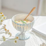 Retro Pearl Tall Yogurt Cup Household Oatmeal Bowl Fruit Salad Bowl Creative Dessert Ice Cream Cup