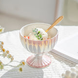 Retro Pearl Tall Yogurt Cup Household Oatmeal Bowl Fruit Salad Bowl Creative Dessert Ice Cream Cup