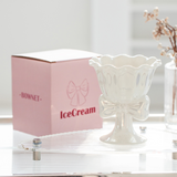 INS Girl Heart Ceramic Cup Japanese Bow Ice Cream Mug Creative Flower Cup Tall Dessert Mug for Tea for Business Gifts