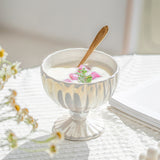 Retro Pearl Tall Yogurt Cup Household Oatmeal Bowl Fruit Salad Bowl Creative Dessert Ice Cream Cup