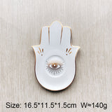 Nordic Buddhist Hand Tray Ceramic Single Evil Eyes Hand Design Jewelry Tray Home Decoration